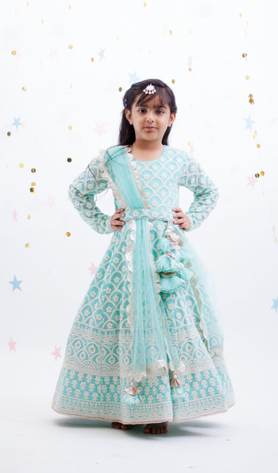 Buy Kids Girls Yellow Georgette Anarkali Suit Online at Best Price | Cbazaar